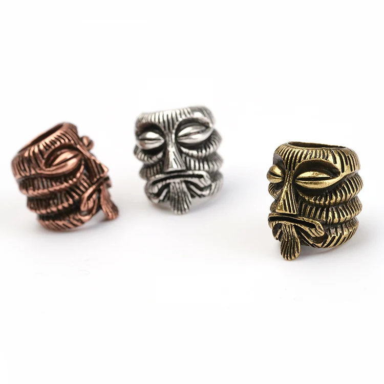 Brass Skull Paracord Beads Antique StyleParacord Accessories EDC Survival Bracelet Making