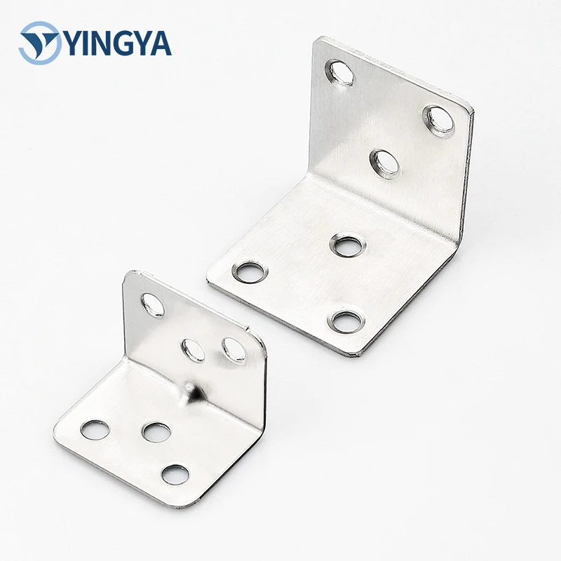 Stainless Steel Right Angle L-Shape Bracket Fastener Corner Code Fitting Connector for Wooden Shelf Furniture Hardware