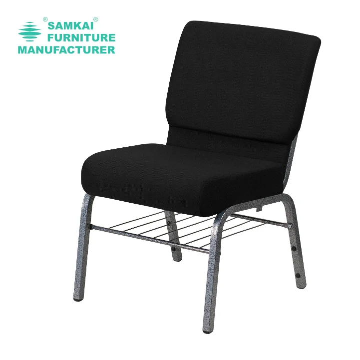 Padded Church Chairs SK-YHY-E005 Stackable Metal Interlocking Design for Comfortable Auditorium Seating USA Wholesale Modern