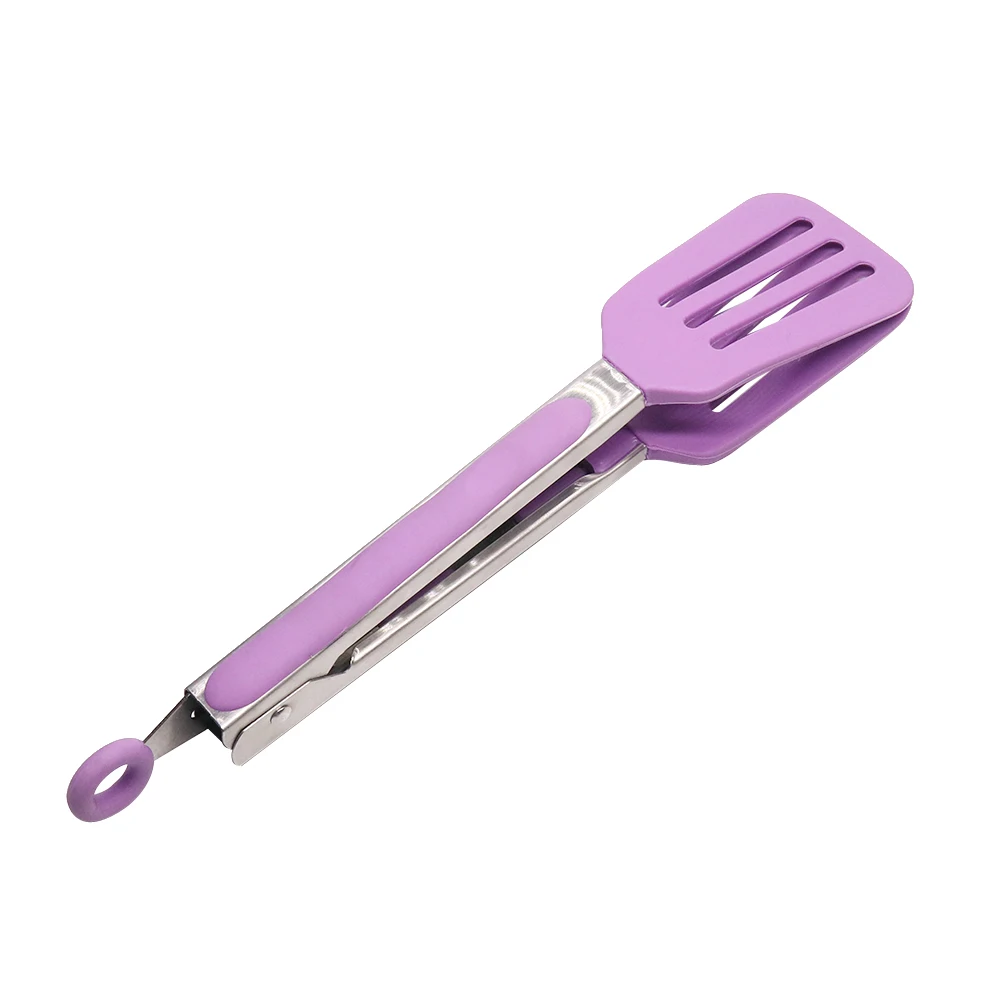 Wholesale Custom Logo 100% Food Grade Bpa Free 304 Stainless Steel Handle Barbecue Grill Bbq Silicone Kitchen Food Tongs