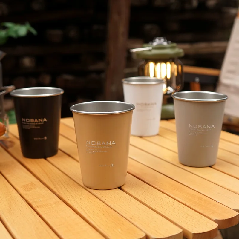 outdoor camping cup custom logo stainless steel 304 cup camping picnic barbecue beer water drink cup 4pcs Set tea