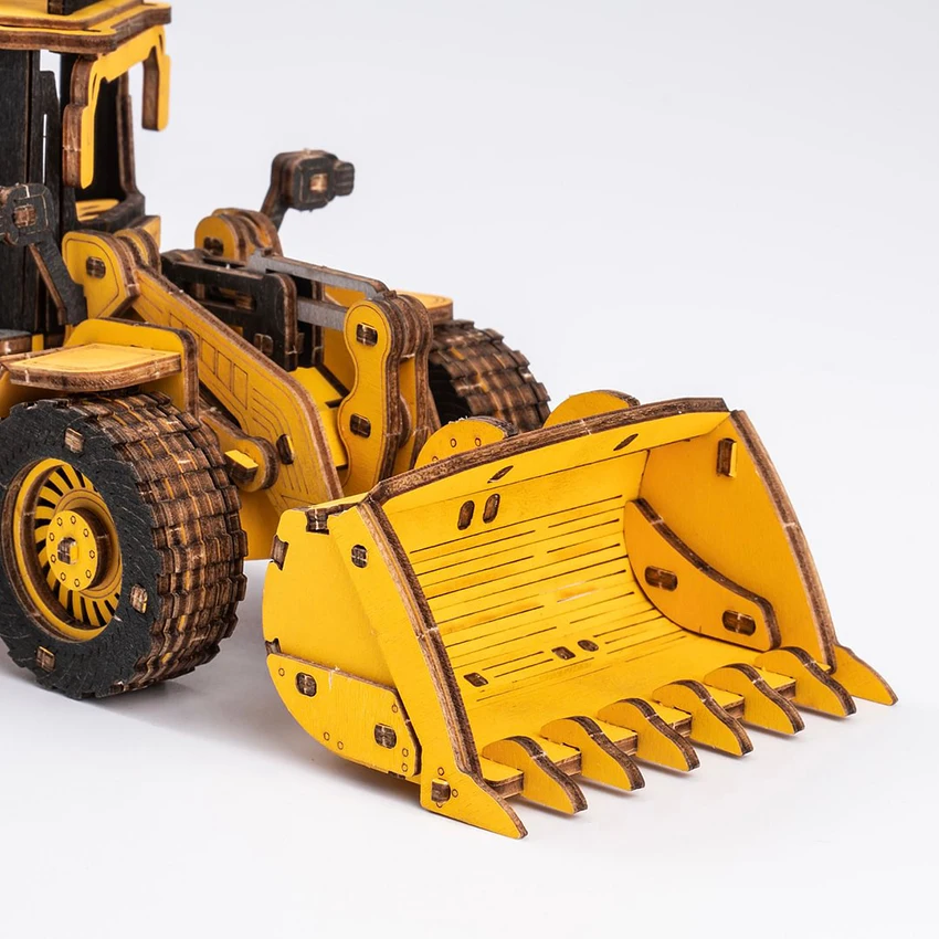 Robotime Rokr Contact Get 14% off DIY Series TG509K Bulldozer Engineering Vehicle Model Kits Wooden Toys 3D Wood Puzzles
