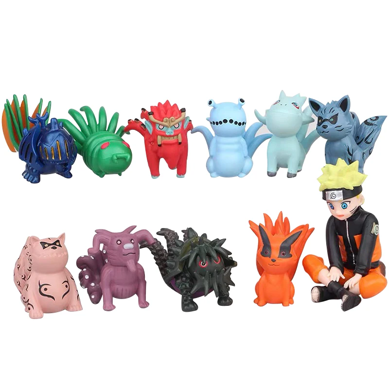 anime action figure Hotsale  Complete a full set 11 of PVC Anime Figure  action figures Kurama kyuubi
