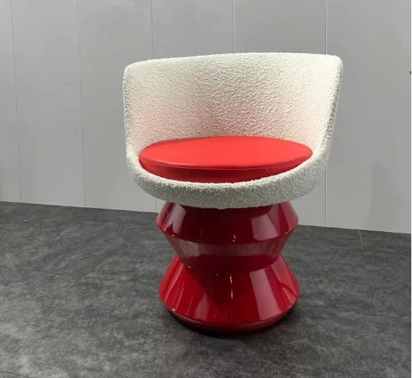 Italian designer glass fiber luxury printed fabric dining chair  Nordic doll chair