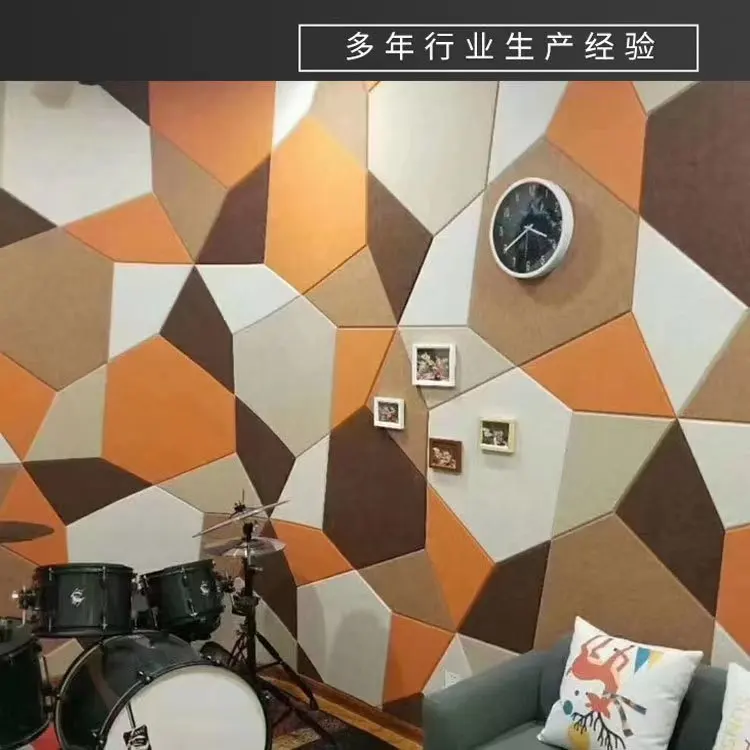 Wholesale fashion style felt material 9mm thick soundproof board hexagon polyester fiber