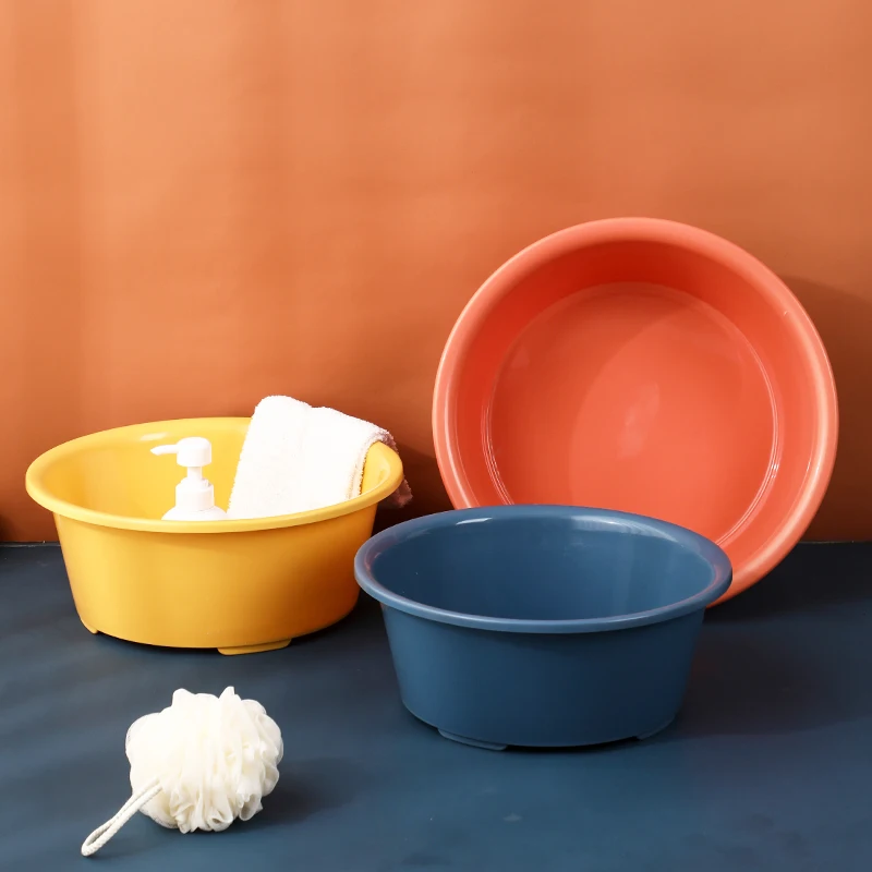 Portable Kitchen Vegetable Washbowl Wash Basin Foot Bathroom Laundry Container Clothes Plastic Washbasin