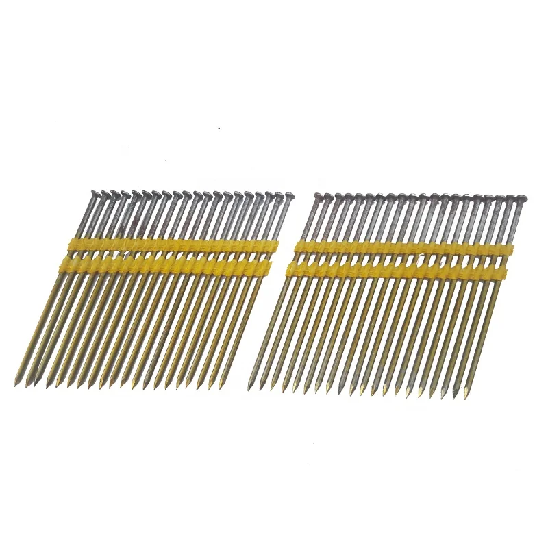 21 Degree Steel-Tipped Plastic Strip Framing Nails 3.0mm gun nailer with Spiral Flat and Smooth Shank Types Cap Head Style