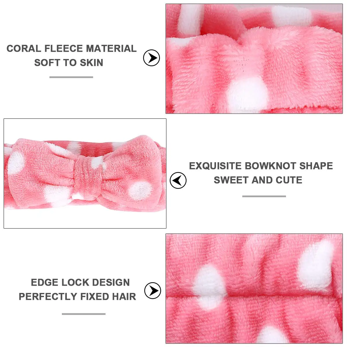Wholesale Bow Hair Band Soft Coral Fleece Head Wraps Spa Facial Headband For Women