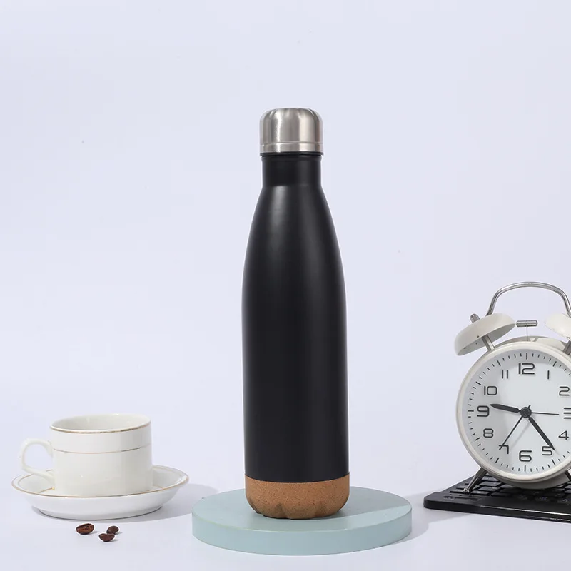 500ml Cola Shaped Sports Water Bottle 304 Stainless Steel Thermos Coffee Flasks Vacuum Drink Bottles With Cork Bottom