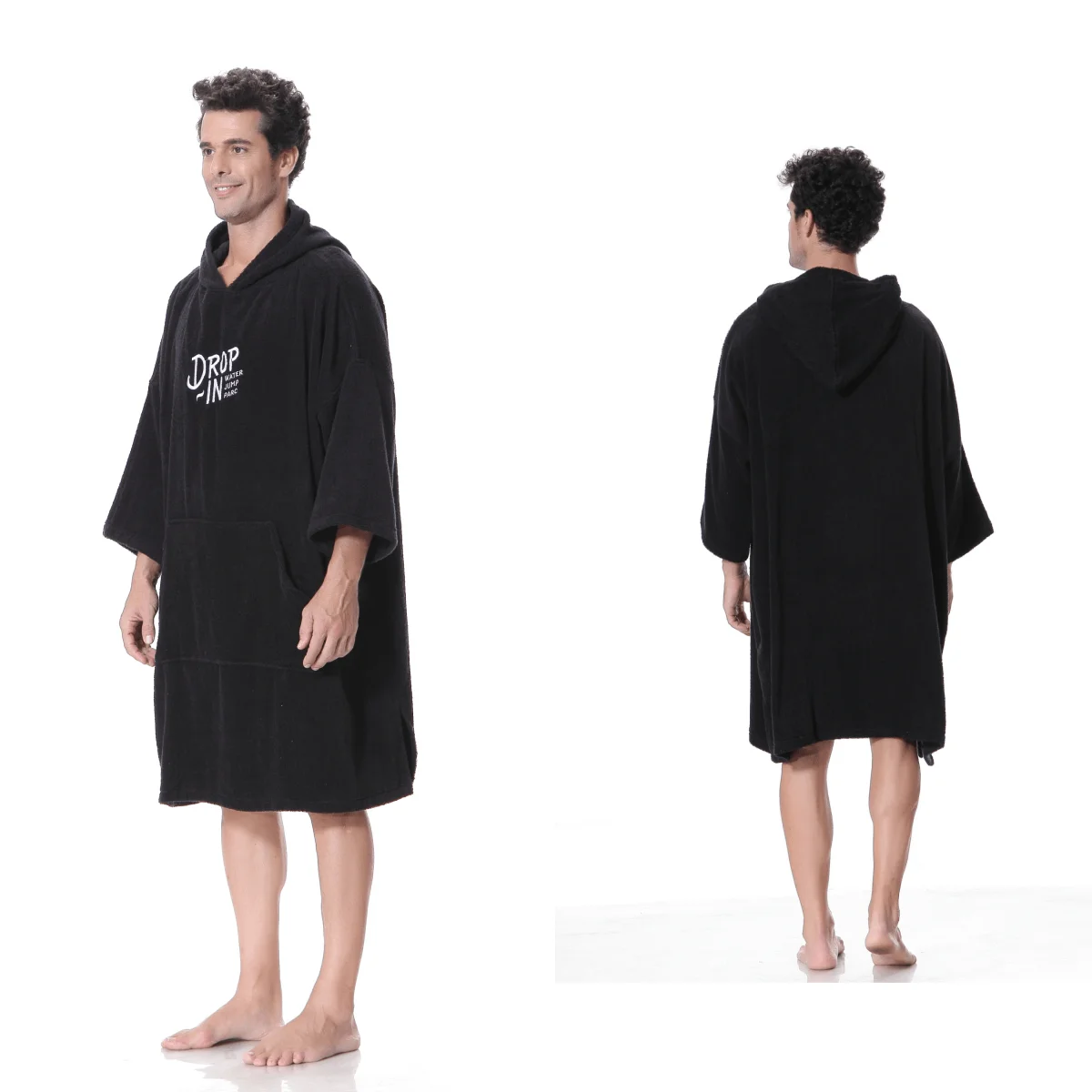 Cotton Surf Poncho Towel Quick Dry Hooded Beach Changing Towel Poncho Robe Cloak for Surfing Beach Swimming
