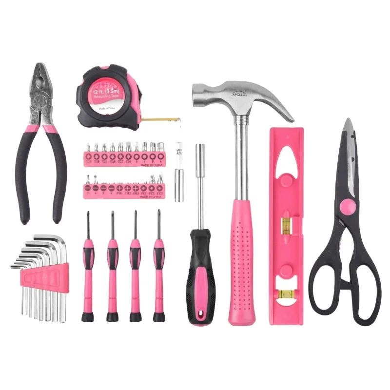 39 шт. компактный портативный розовый набор инструментов для домашнего офиса полный необходимых бытовых ручных 20 В напряжение OEM ODM готов