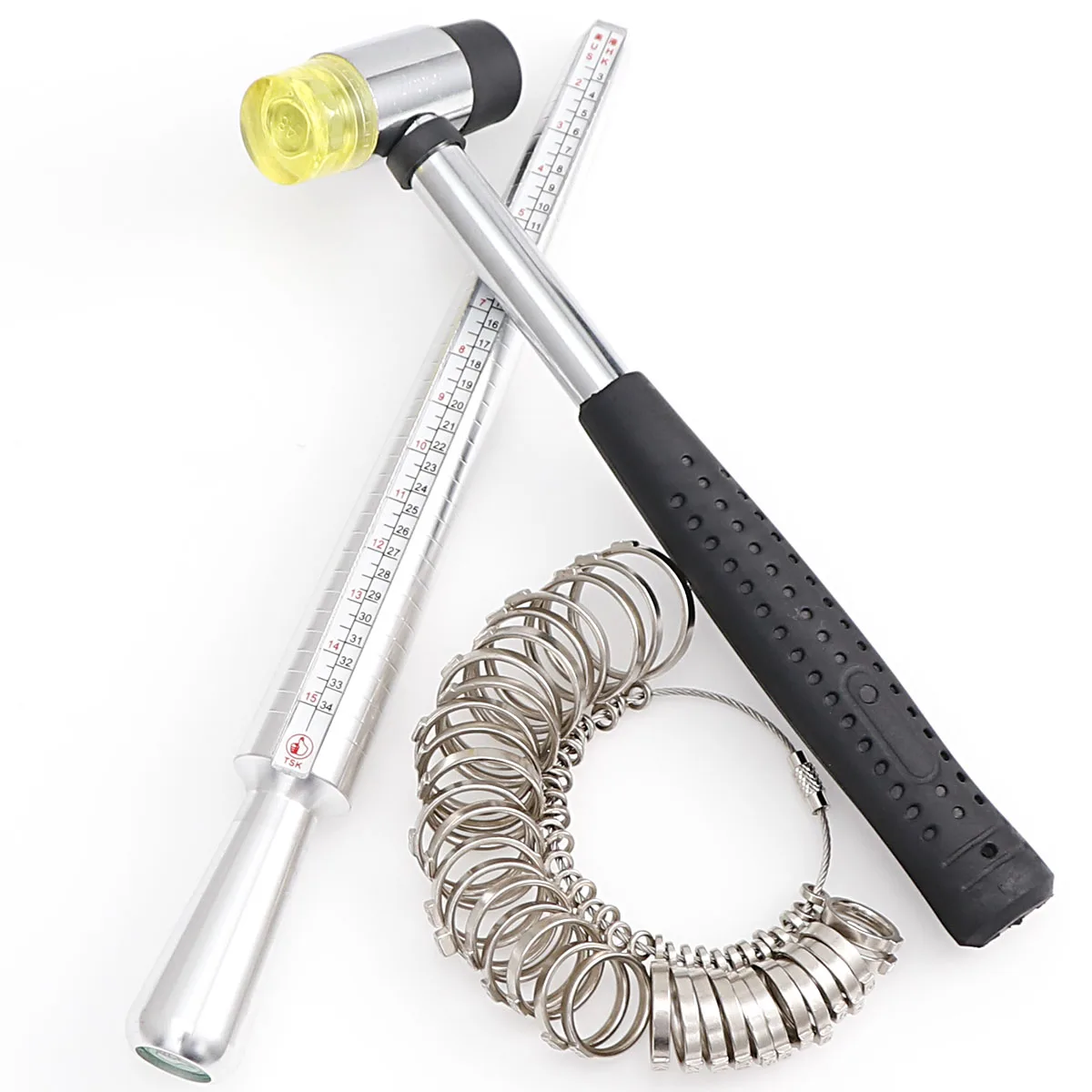 Ring Sizer Tool Set Aluminum Ring Mandrel and Finger Gauges US UK Ring Sizer Measuring Tool For Jewelry Tools
