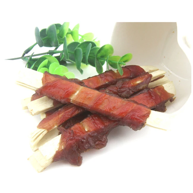 Wholesale Healthy Dog cat Treats and food Brightening hair for calcium Cod Slice Twined by Duck jerky Pet Snacks