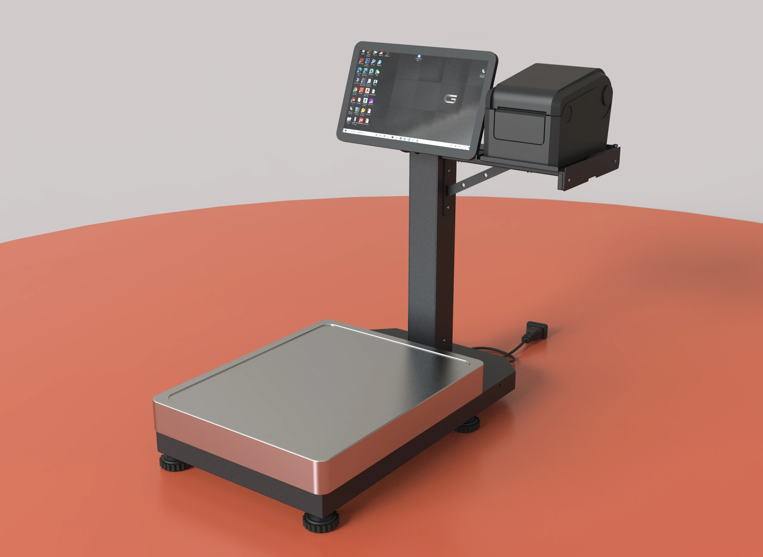 MonolithIoT Food Stores Double-screen with Printer Digital Electronic AI Android Automatic Weighing Food Smart Fresh Scales