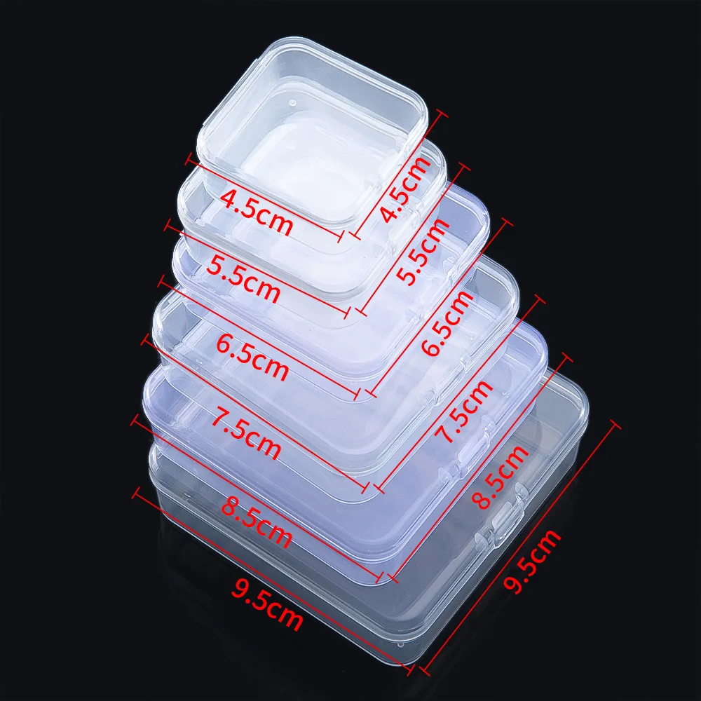 5.5cm Craft Organizers Small Plastic Storage Boxes Clear Rectangle Box for Small Items Beads