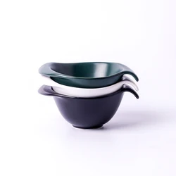 Ceramic Prep Bowl One Sauce Cups Appetizer Bowl  Dish Modern Serving Small white black jasper Sauce Cup