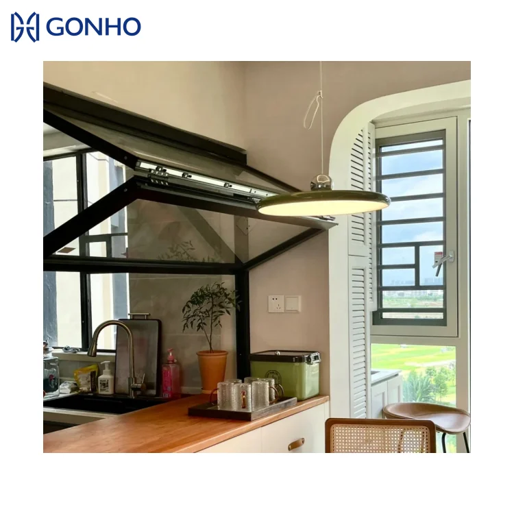 GONHO Australian Standard AS2047 Certificated Double Tempered Glass Airtightness Retractable Screen Mesh Folding Window