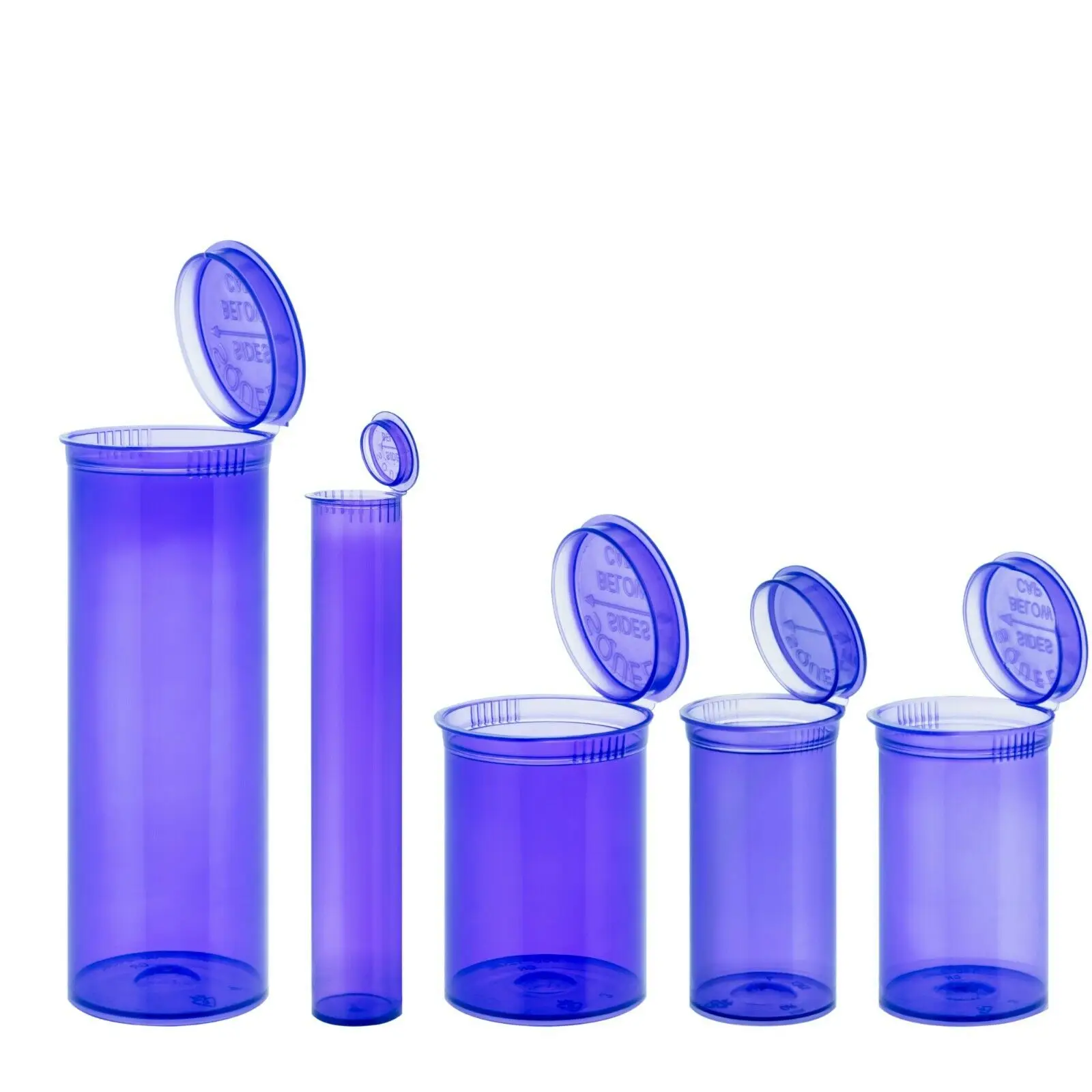 NB-PACK 5/13/19/30/60/90 DR Pop top vials hinged lid container child proof container pop top bottle vials