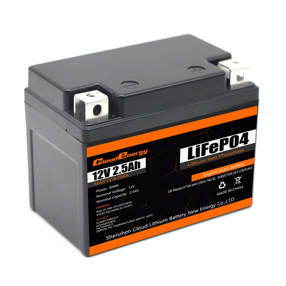 12.8v 2.5Ah Motorcycle Lithium Battery Flashlight Ebike 12V Battery Engine start motorcycle starting battery