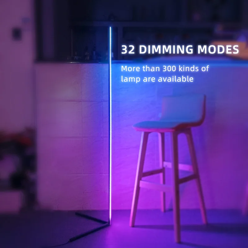 LED Corner Floor Lamp RGB Floor Lamp Works with Remote and WiFi App, Color Changing Corner LED Lamp with 16 Million DIY Colors