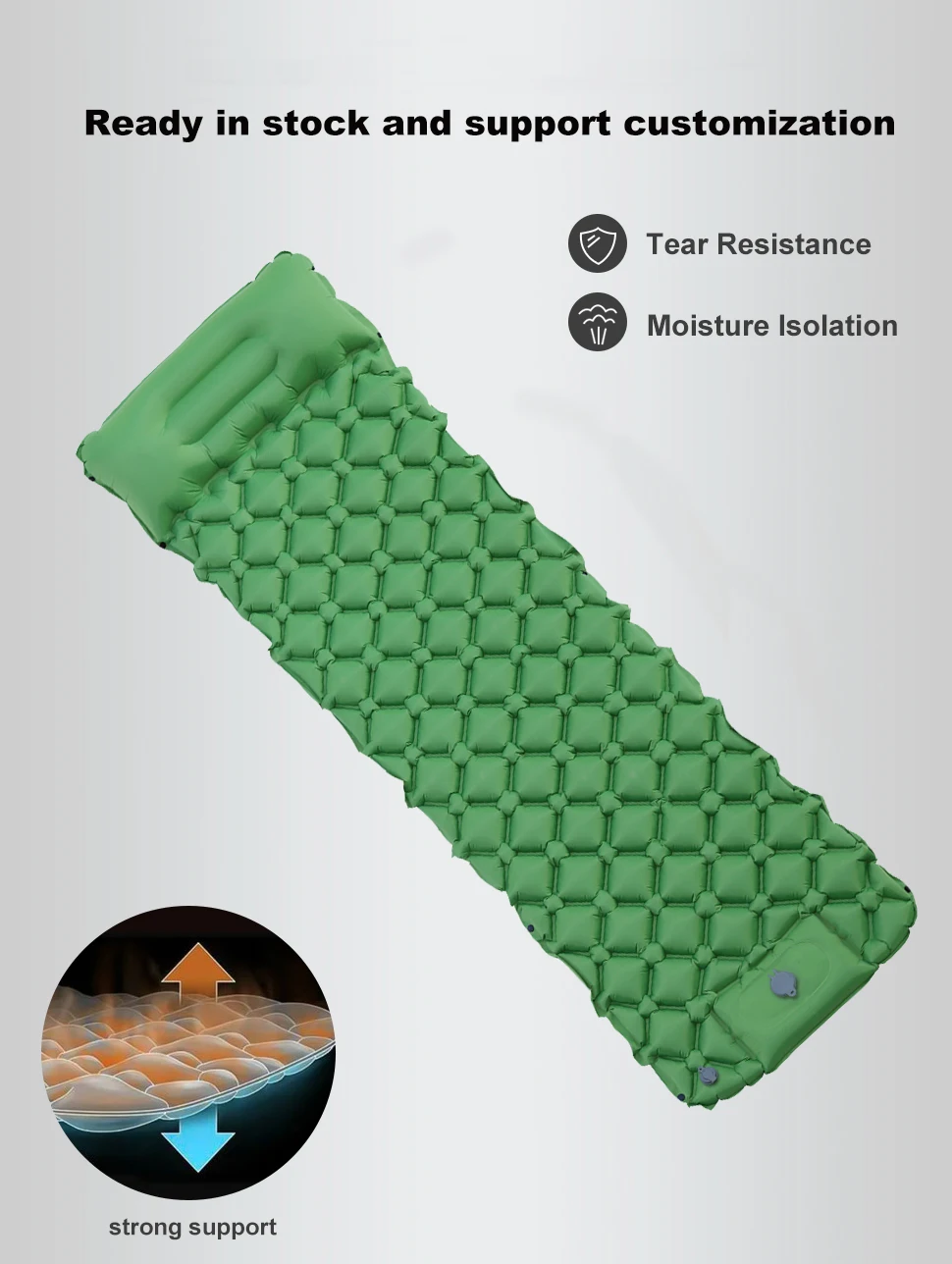 The most popular TPU inflatable mattress single outdoor sleeping mat inflatable floor mat picnic mat