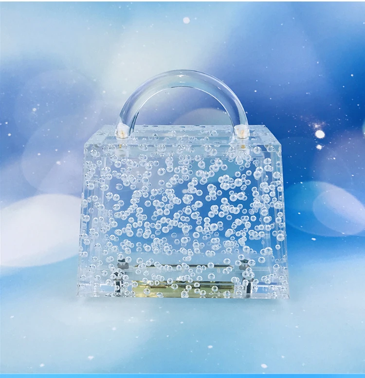 Новый дизайн, прозрачная акриловая женская вечерняя сумочка, клатч, акриловый Вечерний Клатч со стразами