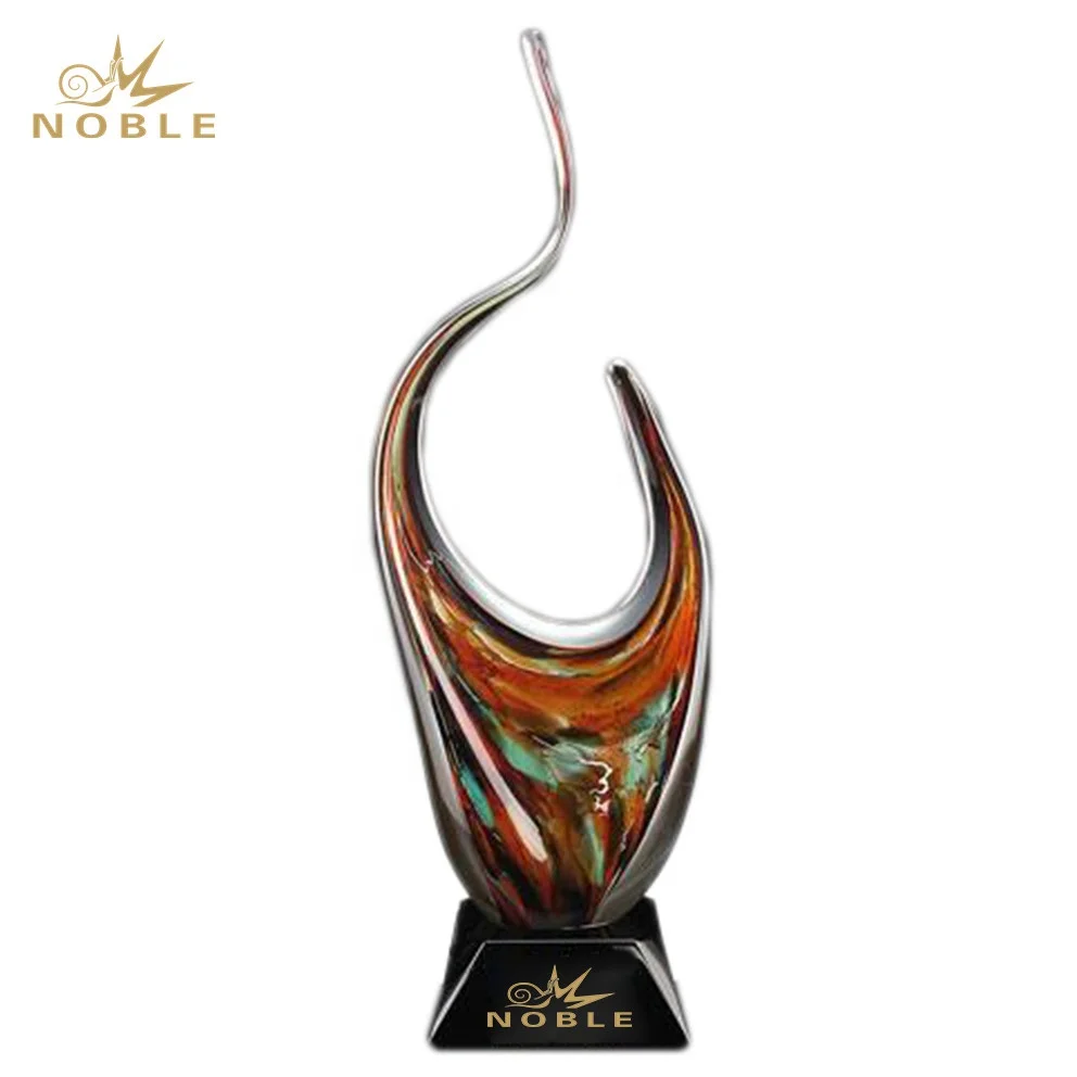 
New Design Hand Blown Art Glass Trophy Awards 