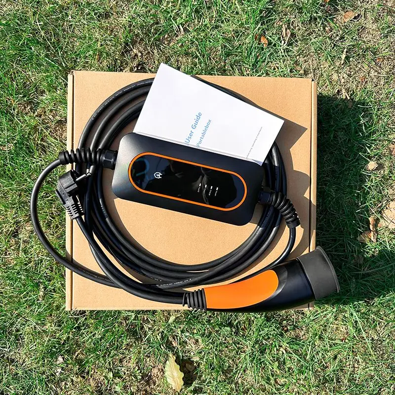 Portable Level 2 Home EVSE Charger Type B 220V 10A 13A 16A 32A 7.4kw IEC 62196-2 Type 2 Or Type 1 GB/T Plug
