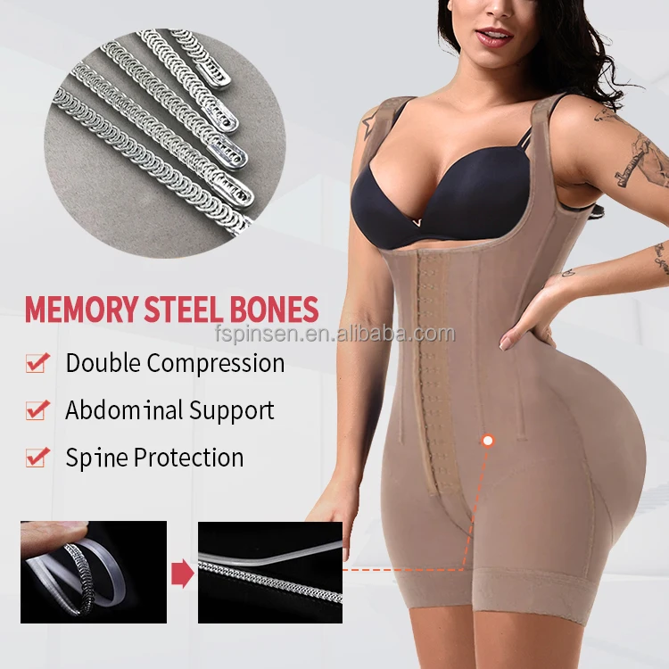 Custom High Compression Fajas Colombianas Girdle With Corrective Waisted Butt Lifter Full Body Bbl Shaper Faha Shapewear