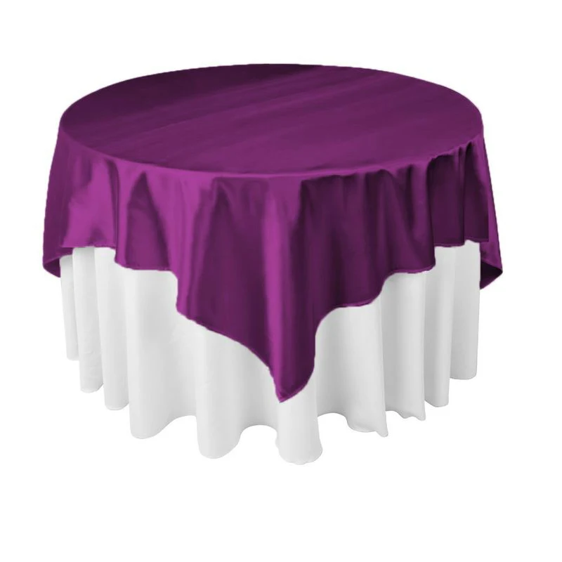 Square Tablecloth Overlay Smooth Fabric Tablecloth Satin Table Cover for Party Wedding Banquet Table Decoration