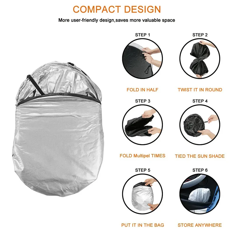 Wholesale Polyester Double Circle Car Front Windscreen Sun shade Screen Sunshades Customized LOGO