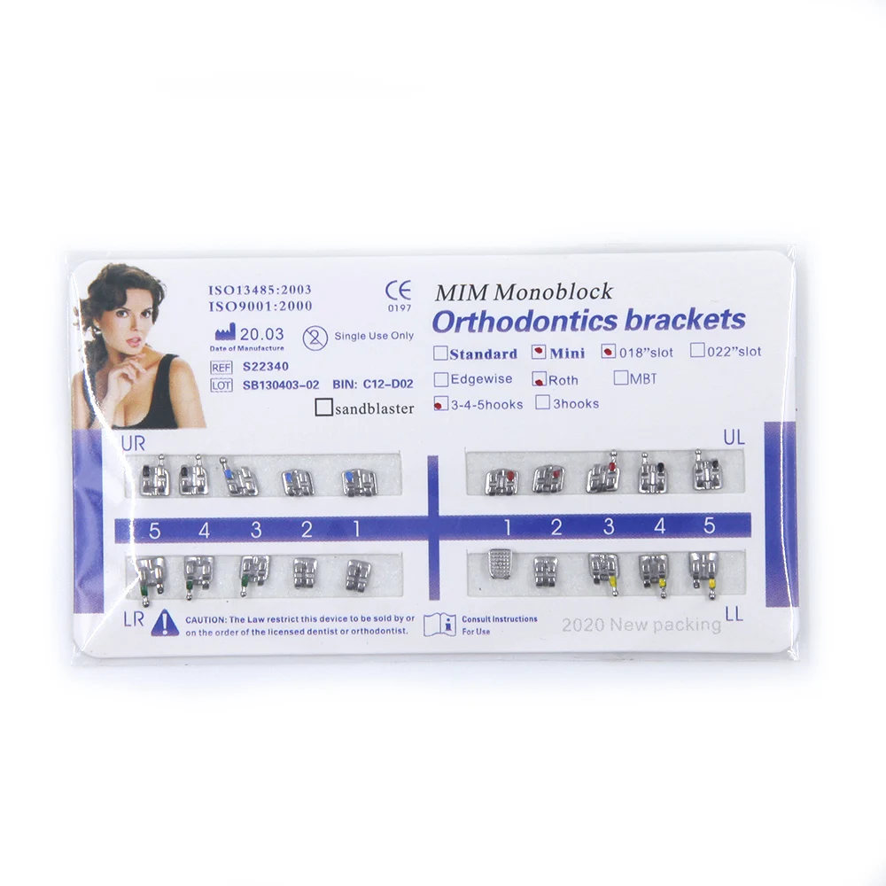 Dental orthodontic MIM mini roth monoblock braces/brackets