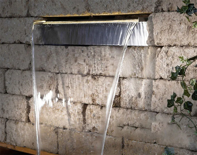 Customized 30-200cm Stainless Steel Wall Water Cascade for Outdoor Swimming Pool Elegant Waterfall Effect