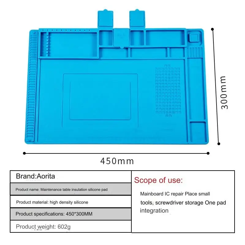 Repair Pad Insulation Heat-Resistant Soldering Station Silicon Soldering Mat Work Pad Desk Platform for BGA Soldering Station R