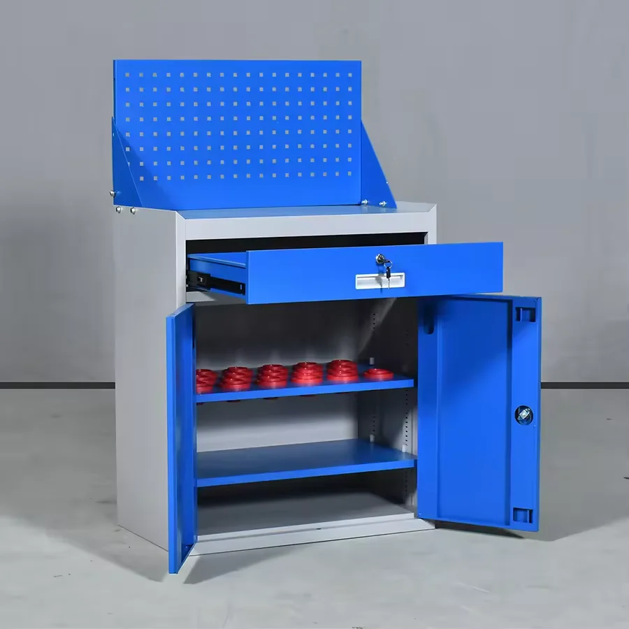 Mobile 1-Drawer Workshop Tool Storage Cabinet with Wheels Wood Panel Mobile Tool Cart with Drawers