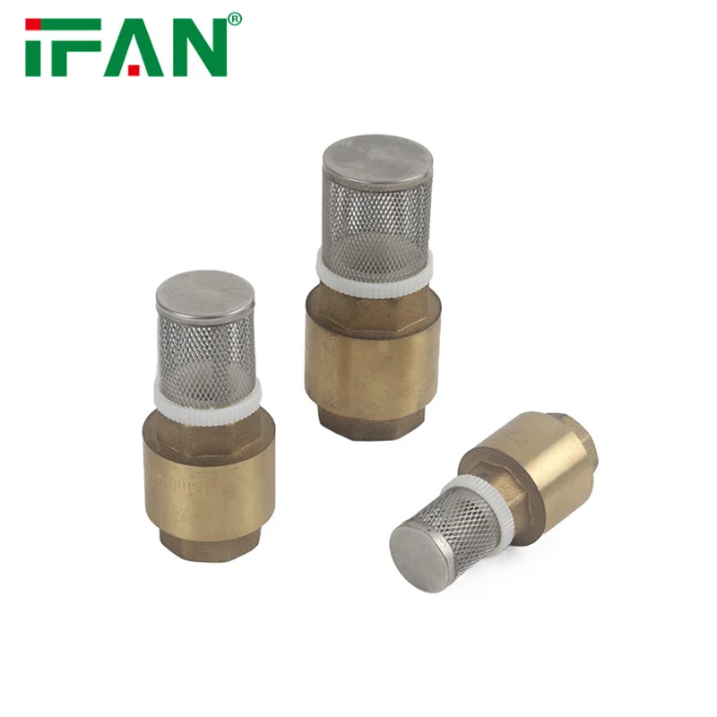 IFAN Full Size Gold Brass One Way Check Valve Brass Vertical Check Valve 1/2'-4' Brass Check Valve