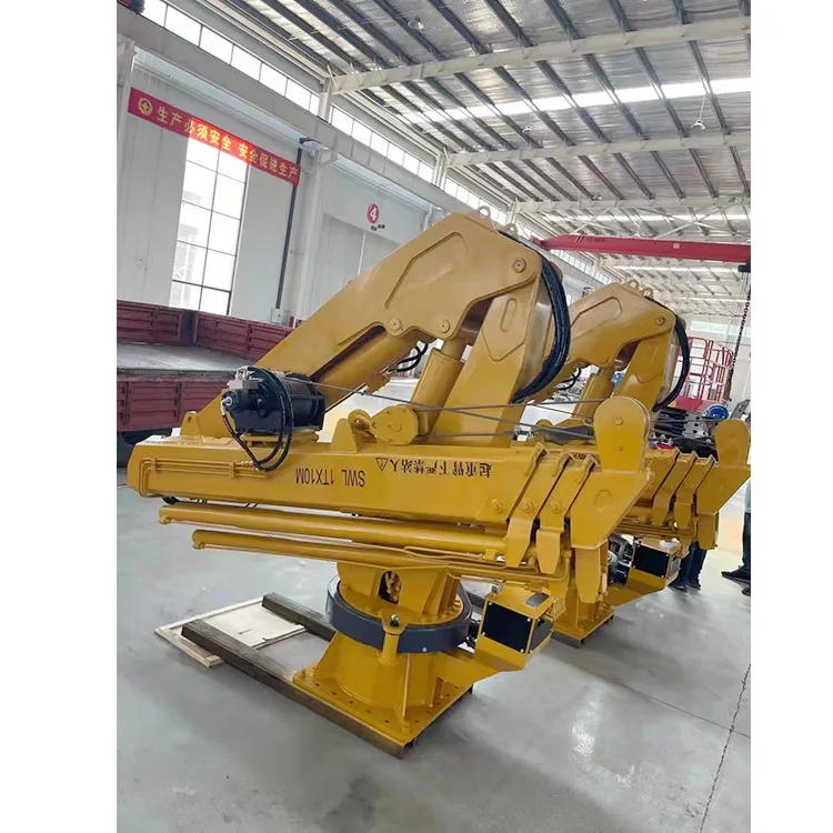 2 ton 10 ton marine ship deck harbor crane hoist winch lifting floating boom crane for construction crane