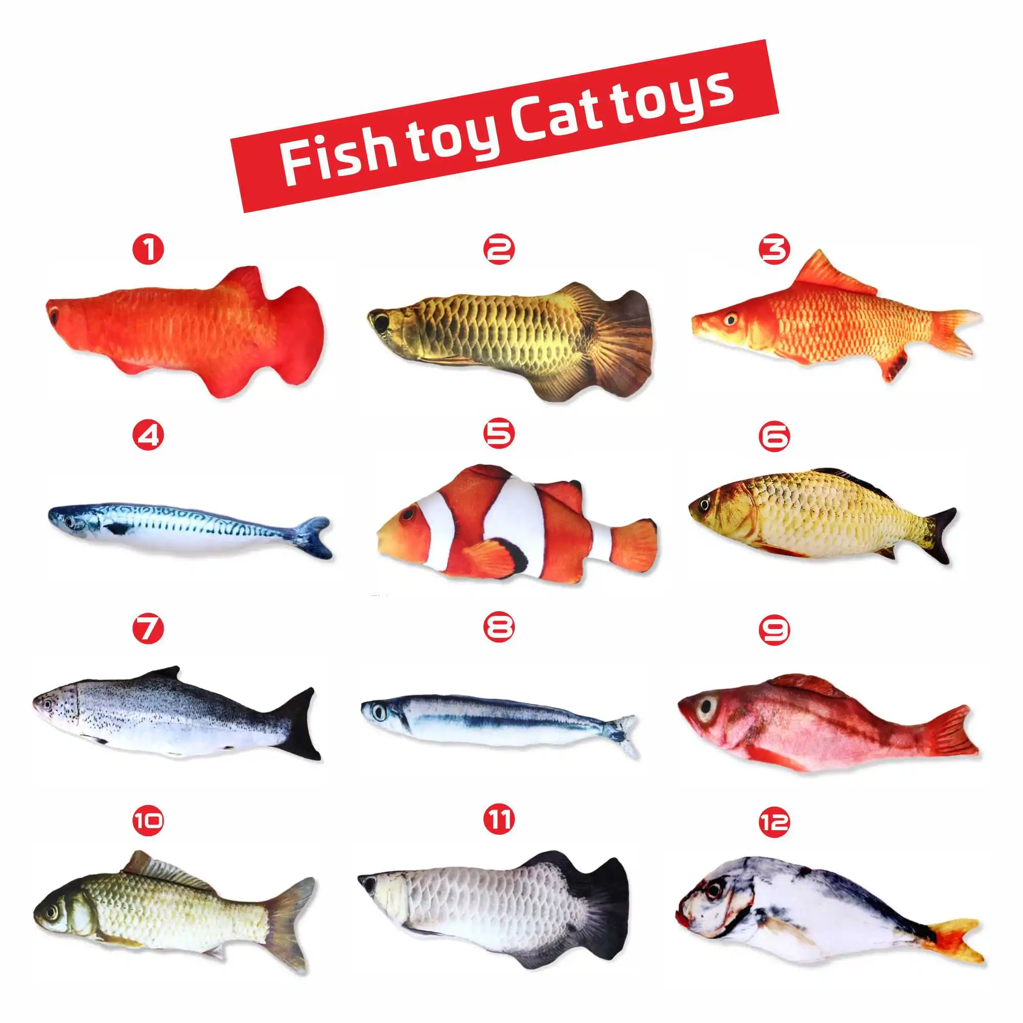 
Factory Wholesale toy for cat simulation Interaction Fish toy Cat toys 