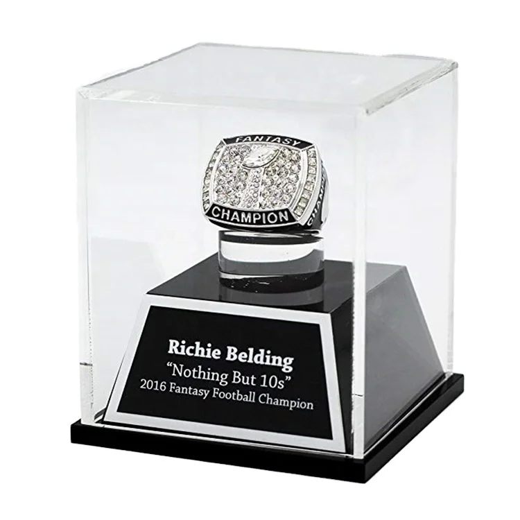 Custom Desktop Acrylic Protective Trophy Champion Single Ring Display Case