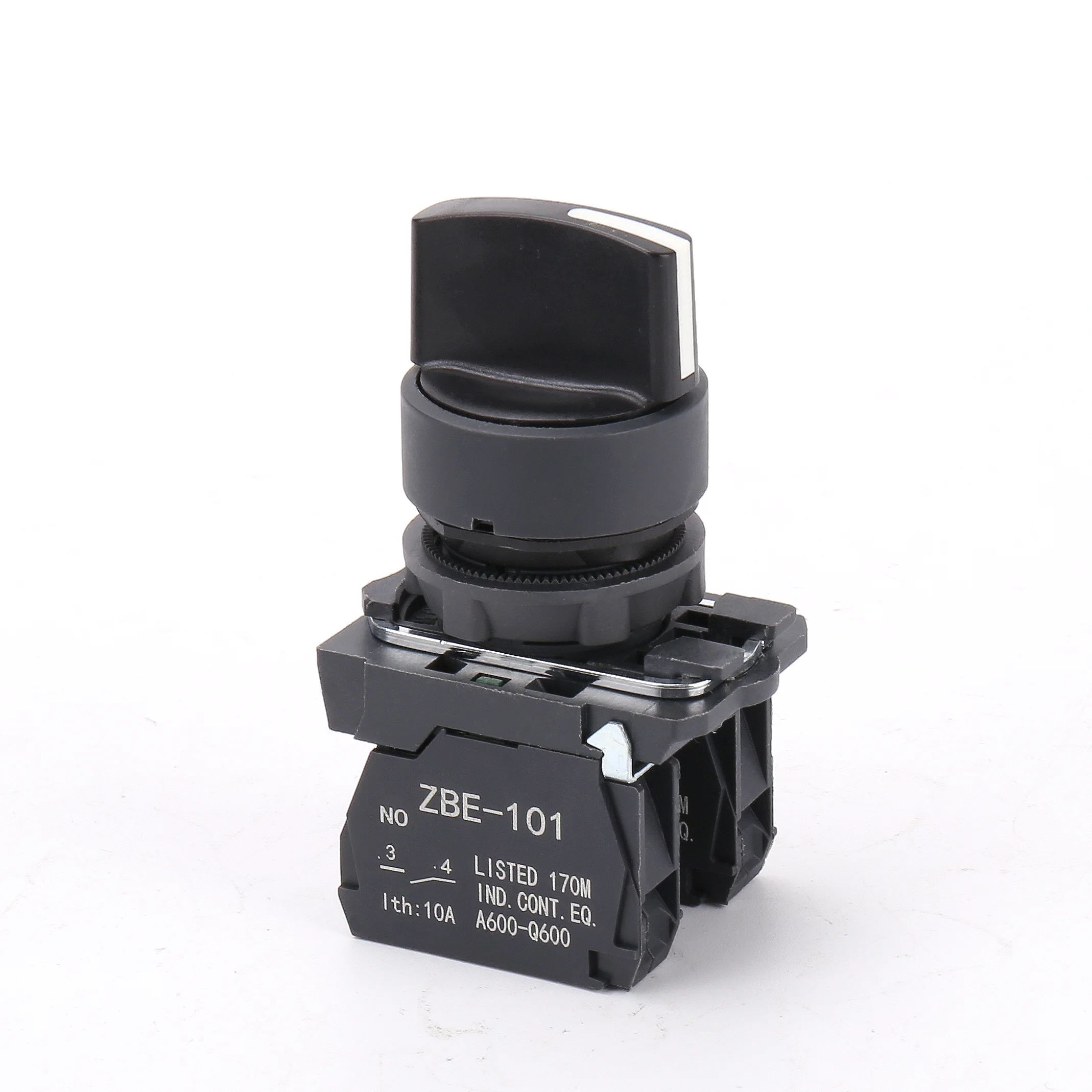 XB5 knob selector push button short handle 2 position black rotary plastic spring return push button switches without light