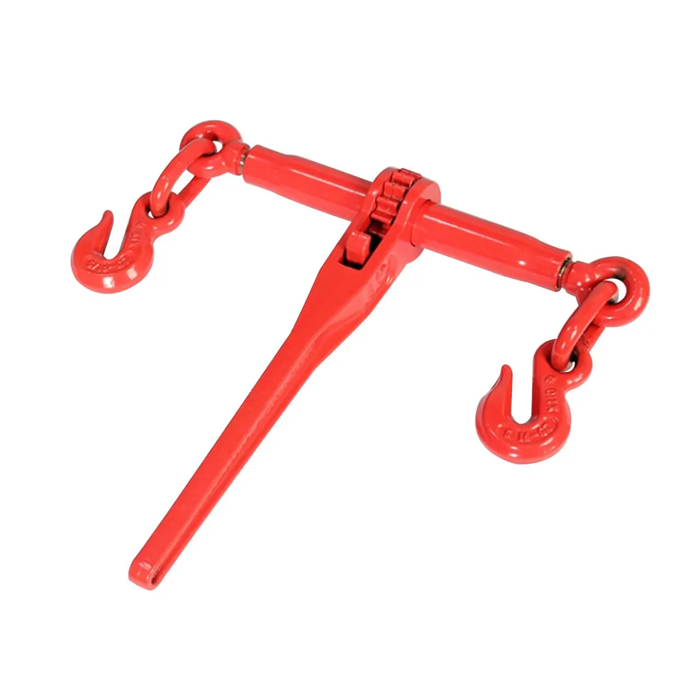 G80 Drop Forged Red Ratchet Load Binder with Hooks