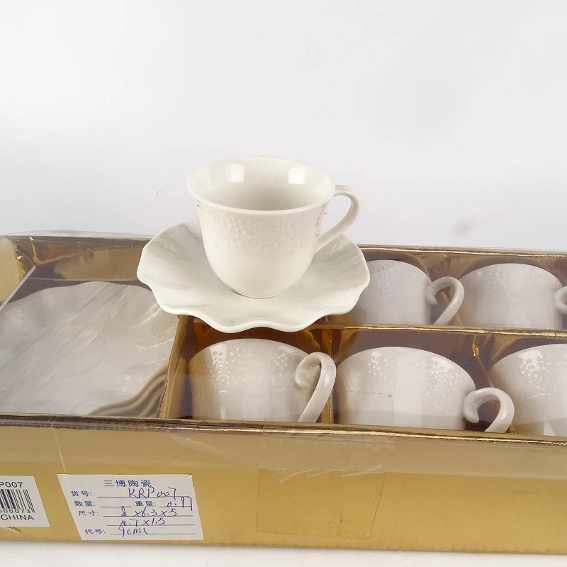2020 Cheap 80cc arabic custom design ceramic porcelain coffee cup set