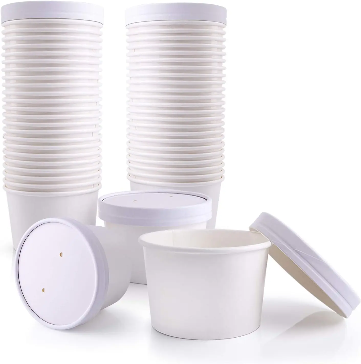 Logo Printed Manufacturer Customized Disposable Ice Cream Paper Food Cup Wholesale For Hot Soup