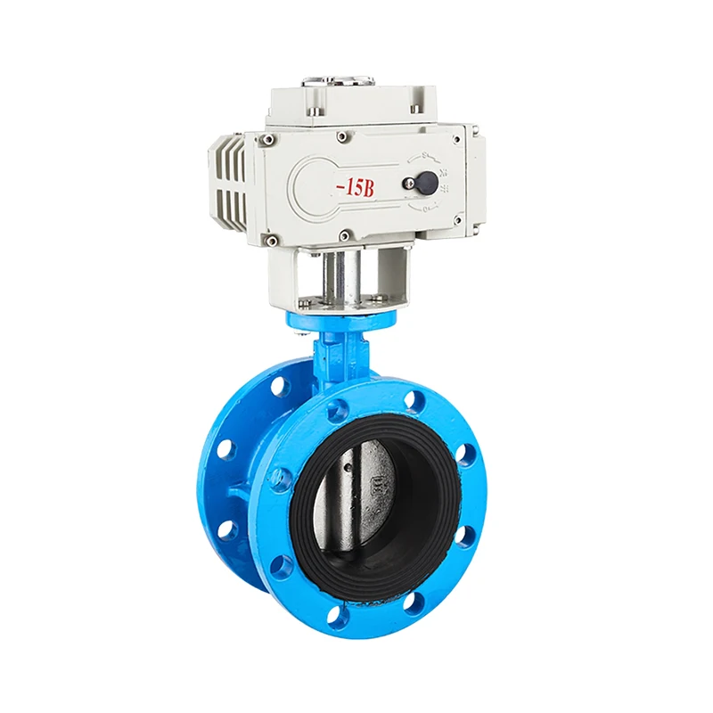 Dn150 Epdm Seat Carbon steel Motorized Butterfly Valve Exhaust Water Flow Control Flanged Electrical Butterfly Valve