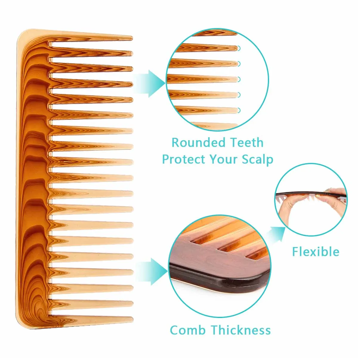 Anti-static Hair Styling Back Comb Large Teeth Wide Tooth Comb Oil Tip Large Knife Brush Hair Salons Use Wide Tooth Combs