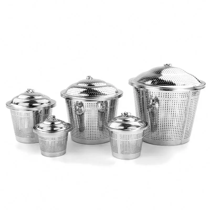 Tea Steeper Single Cup Strainer Reusable Stainless Steel Tea Infuser Loose Leaf Tea Filter With Chain