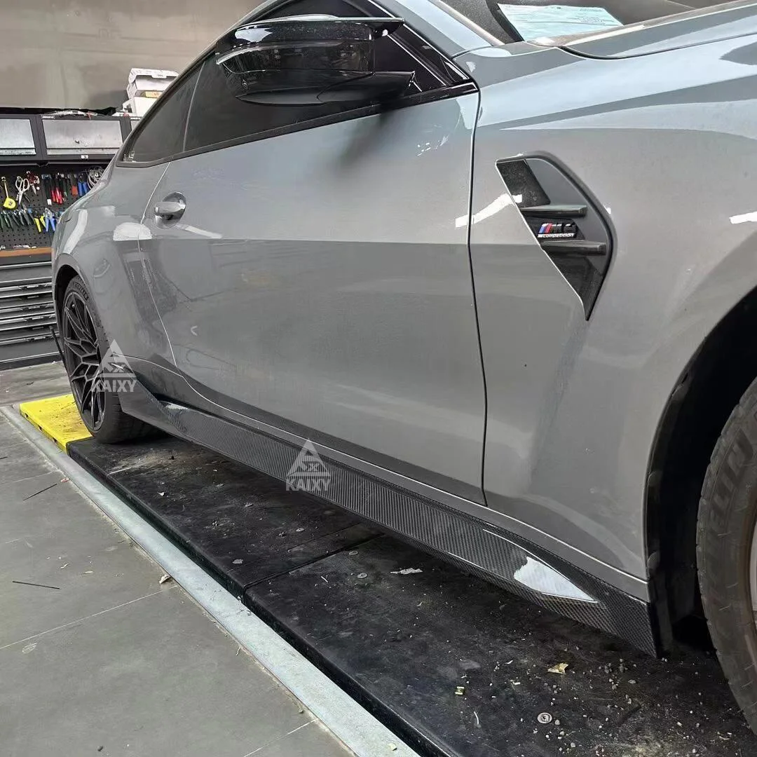 Dry Carbon Fiber MP Style Side Skirt Lip For BMW G80 G82 M3 M4 Bodykit Front Bumper Splitter