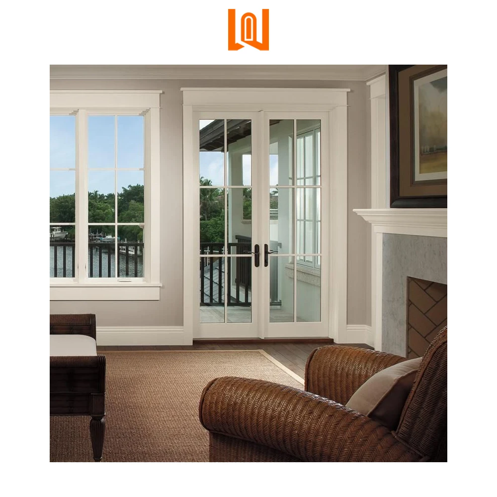 Modern Design Residential Double Triple Glass Plastic PVC Door Vinyl Casement French Doors