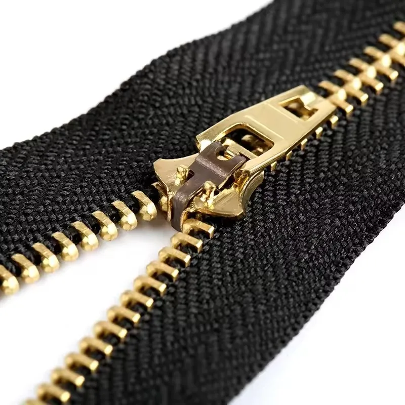 4.5YG Jeans golden teeth metal zip3# black zipper tape denim zipper with YG zipper pull