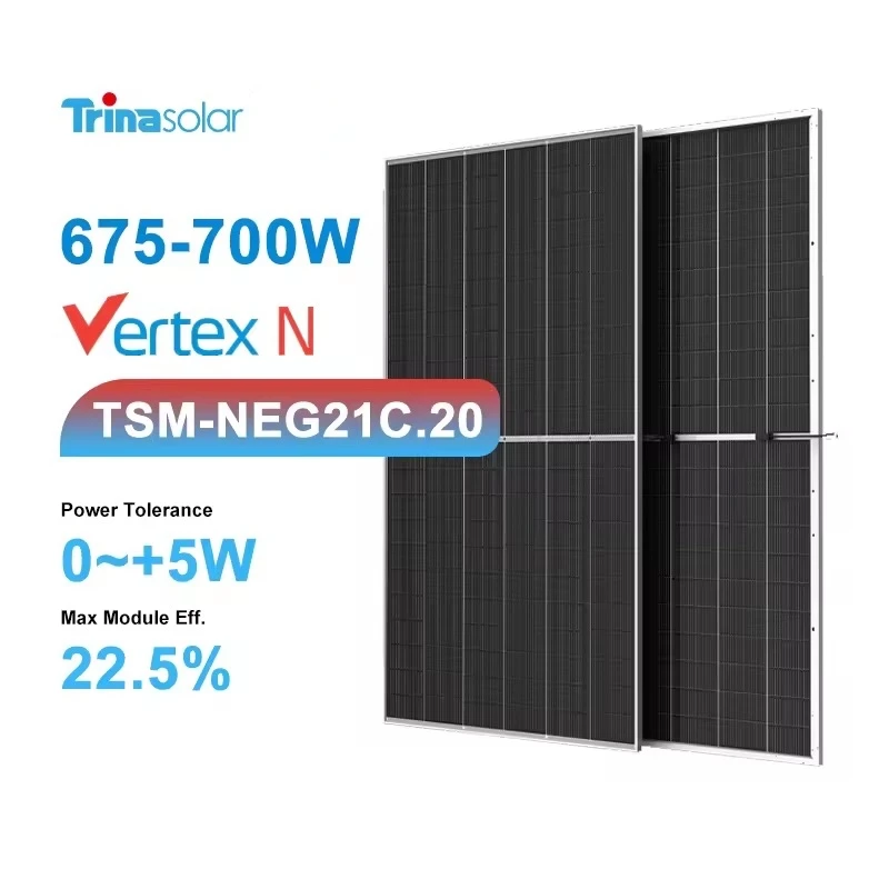 Солнечные модули Trina Vertex NEG21C.20 бифациальные PV 665 Вт 670 675 680 690 700 солнечные панели Германии